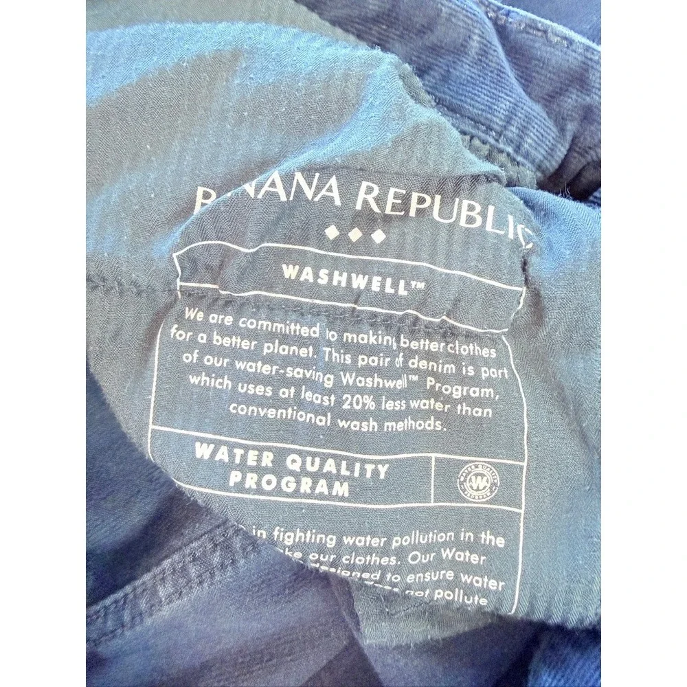 Banana Republic Corduroy‎ Pants Mens 40x34 Navy Blue Slim Fit Travel Jean 750853